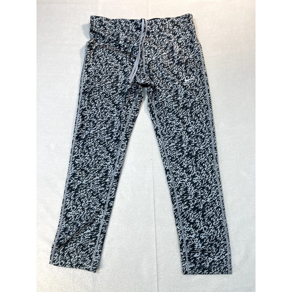 Nike Leggings Womens Small Dri-Fit‎ Heathered Black &  White Active Outdoors